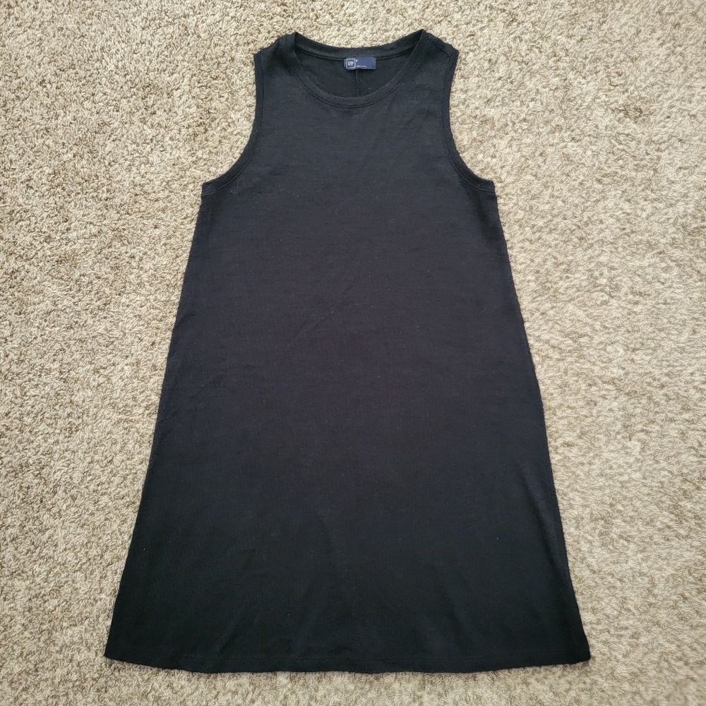 Gap Dress Tank Knit Sleeveless Muscle Knee Length Black Size Small